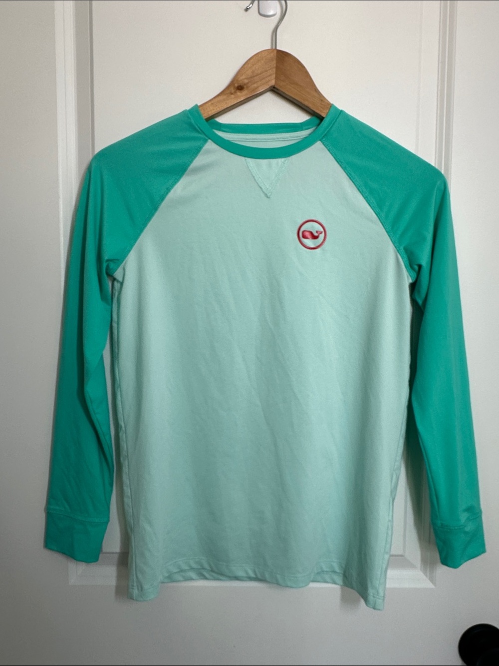 Vineyard Vines Girls Long-Sleeve Swim Shirt Seafoam/Turquoise M(12-14)
